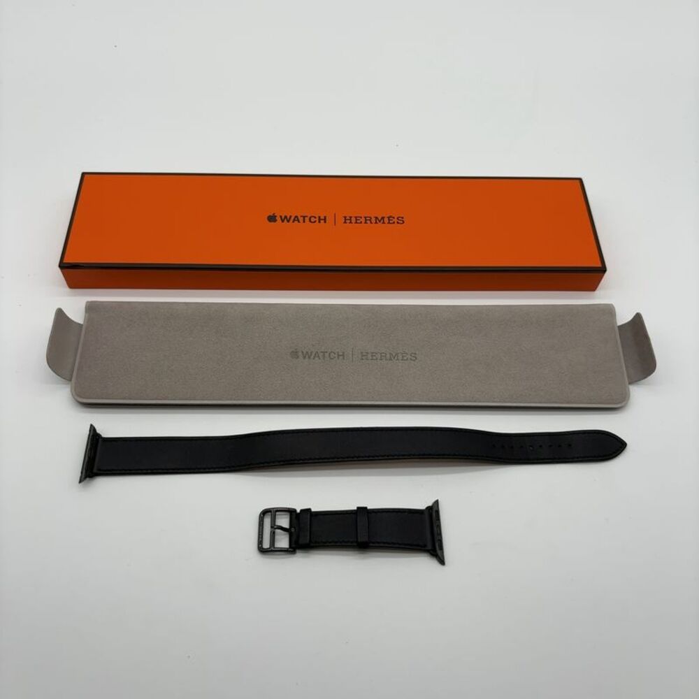 Hermes 40mm Noir Black Swift Leather Double Tour